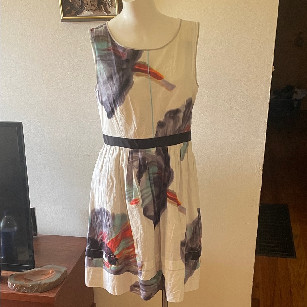 Anthropologie Leifsdottir Multicolor Floral Pattern Sleeveless Dress